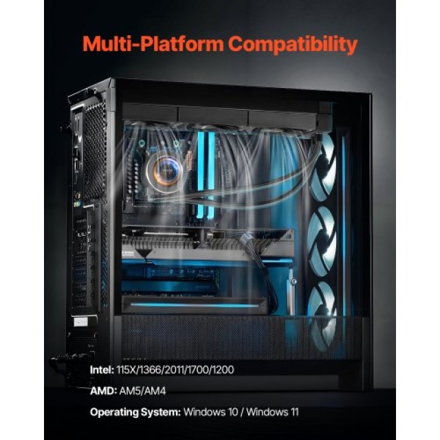 VEVOR Ψύκτρα Υγρού CPU AIO με 3 Ανεμιστήρες PWN (120 mm) Intel AMD ...