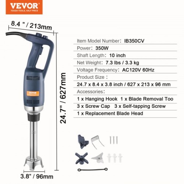 Επαγγελματικός Ραβδομπλέντερ VEVOR 350W για Σούπες & Σάλτσες  ZXSCJBQ350WBTBCTVV2