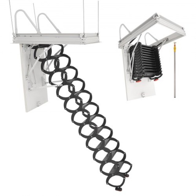 VEVOR Ατσάλινη Σκάλα Οροφής για Σοφίτα 8.5-9.4 ft με Αντιολισθητικά...