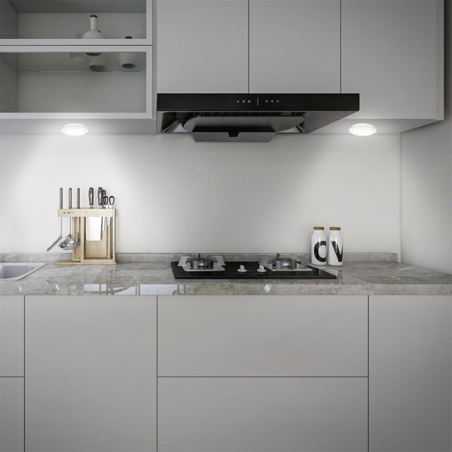 JE CHERCHE UNE IDEE Σετ 4 Αυτοκόλλητα LED Φωτιστικά Ραφιών με Dimme...