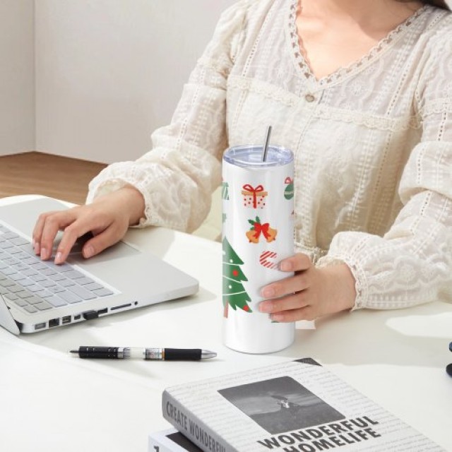 Σετ 12 Θερμός Sublimation VEVOR 20 oz, Ανοξείδωτα Διπλού Τοιχώματος με Καλαμάκι και Καπάκι  KBJPJTJBXG12PZKOKV0