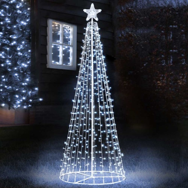 BAKAJI  Φωτεινό Χριστουγεννιάτικο Δέντρο 220cm 592 LED Ψυχρό Λευκό ...