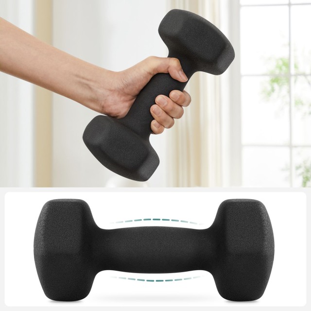 SONGMICS Σετ 2 Αλτήρες Νεοπρένιου 4kg, Μαύρο, SYL068BK 