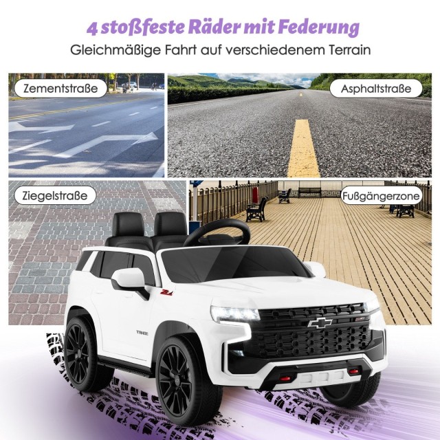 Costway  Ηλεκτρικό Αυτοκίνητο Chevrolet Tahoe για Παιδιά - Ασφαλές και Διασκεδαστικό με Μουσική και Φώτα TQ10117DE-WH