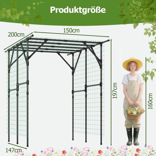 Costway Κιγκλίδωμα Αναρρίχησης για Κήπο 200 x 150 x 197 cm GT4463DK