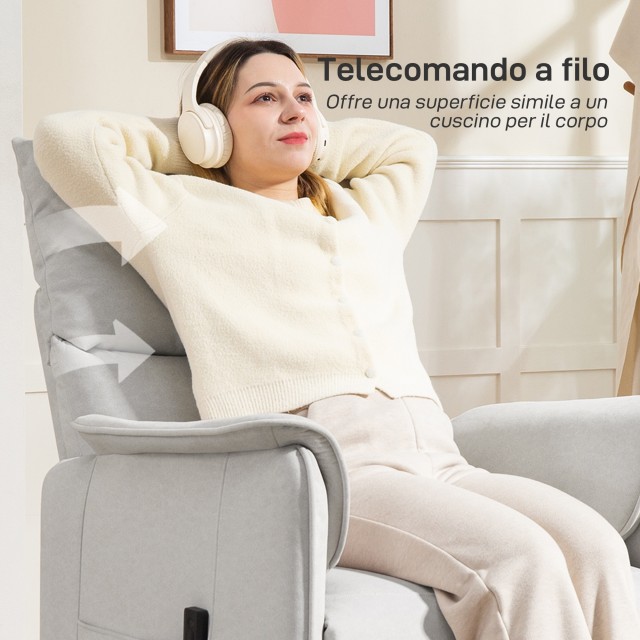 HOMCOM Ηλεκτρική Πολυθρόνα 80x83x104 εκ., Κρέμα 83B-327V90CW