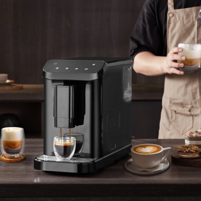 Αυτόματη Μηχανή Espresso VEVOR 15Bar με Ενσωματωμένο Μύλο & 15 Επίπεδα Άλεσης  QZDYSKFJYSKFSJ1HMV2