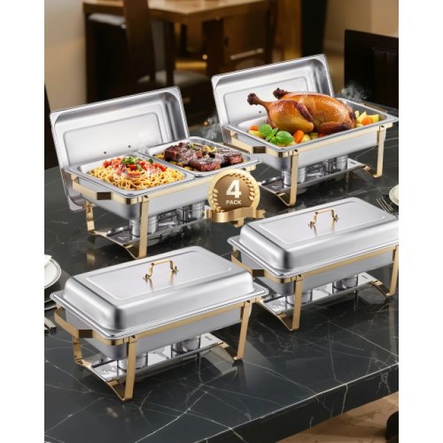 VEVOR 8 Qt Rectangle Chafing Dish Buffet Set ZFXBXGSTGK4J10ULXV0