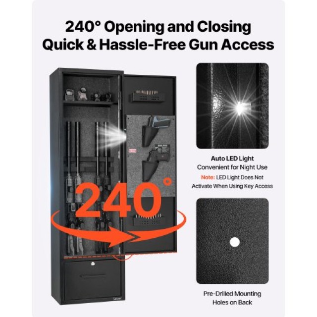 VEVOR Οπλοκυβώτιο με 2 Θήκες για Πυρομαχικά και 2 Τσέπες Πιστολιών ...