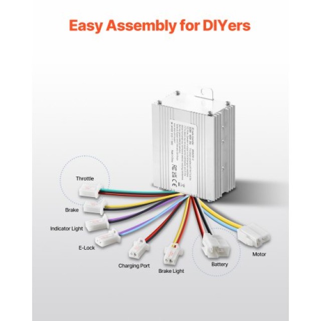 VEVOR Σετ Ηλεκτρικού Κινητήρα 450W με Βούρτσες DC 36V 3000rpm με Ρυθμιστή Ταχύτητας ZLYSDJTJ450WPSXIWV9