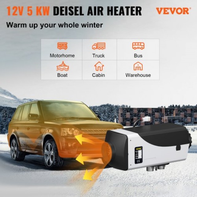 VEVOR  12V 5KW Diesel Air Heater με LCD, 51τμχ για RVs/φορτηγά  ZCJRQ12V5KW51JT01V0