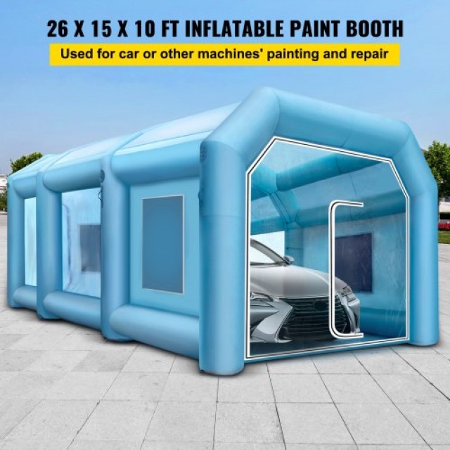 Φουσκωτή Τέντα VEVOR 26x15x10Ft για Βαφή Αυτοκινήτων με 2 Φυσητήρες  CQZP8X4.5X3MZH001V2