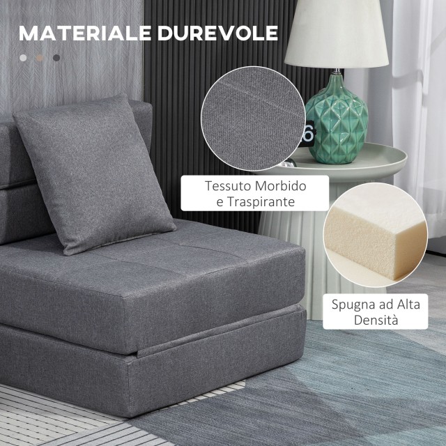 HOMCOM Πτυσσόμενη Καρέκλα-Κρεβάτι Μονή με Μαξιλάρι, 70x70x61 cm, Γκ... HOMCOM Πτυσσόμενη Καρέκλα-Κρεβάτι Μονή με Μαξιλάρι, 70x70x61 cm, Γκ...