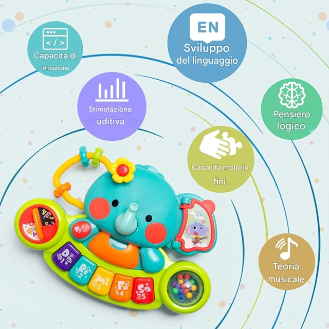 BAKAJI Μουσικό Ελεφαντάκι για Μωρά 6 Μηνών - Παιδικό Παιχνίδι Πλήκτ... BAKAJI Μουσικό Ελεφαντάκι για Μωρά 6 Μηνών - Παιδικό Παιχνίδι Πλήκτ...