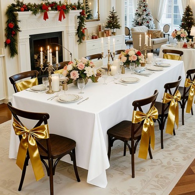 VEVOR Σετ 6 Λευκών Τραπεζομάντηλων για Ορθογώνια Τραπέζια, 60 x 102...