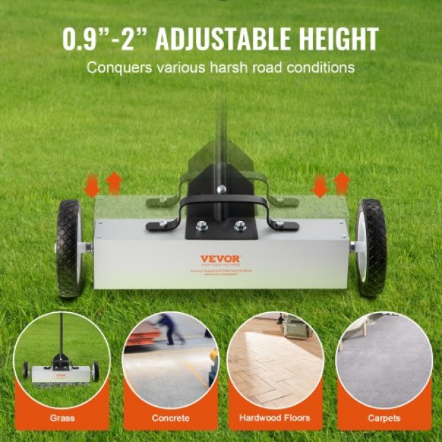 VEVOR Μαγνητική Σκούπα 45Lbs με Ρόδες, 18 Τηλεσκοπική Λαβή για Εύκολο Καθάρισμα  TLSCXQSQT1845AO8ZV0