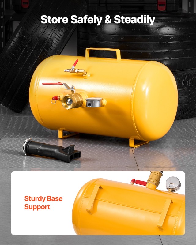 VEVOR Επαγγελματικός Αεροδυναμιστής Ελαστικών, 10 Γαλ, 87-116 PSI, ...