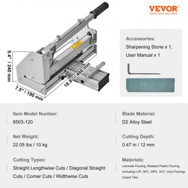 Κόφτης Δαπέδου VEVOR 330mm για Βινύλιο & Λαμινάτ 12mm  XQL13INCH12MM6M18V0