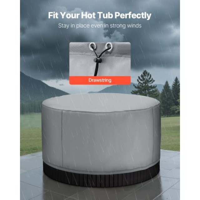VEVOR Κάλυμμα Υδρομασάζ Εξωτερικού Χώρου Στρογγυλό 2000 x 850 mm Αδ...