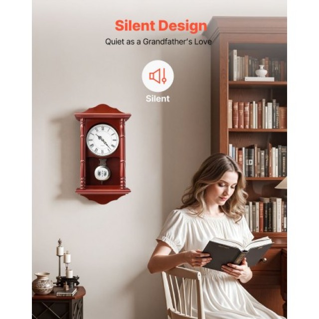 VEVOR Ρολόι Τοίχου Εκκρεμές Grandfather Clock 18 ιντσών με Κίνηση Q...