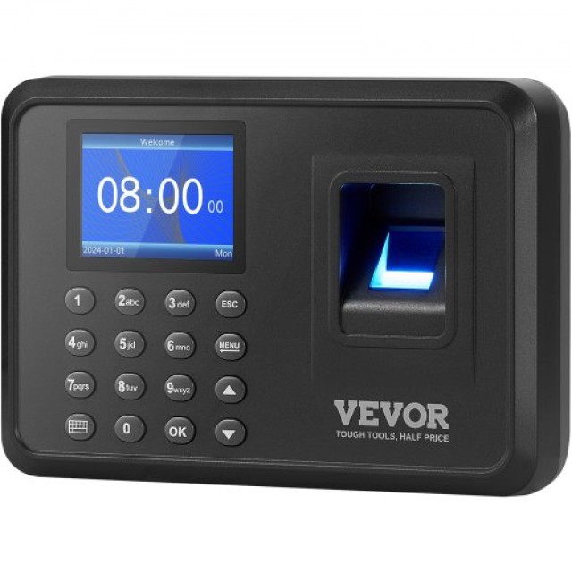VEVOR  Ρολόι Βιομετρικό Χρονομέτρησης 100000 Εγγραφές Μηχανή Καταγρ...