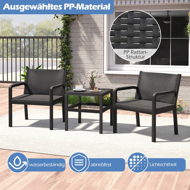 Costway Σετ Έπιπλα Μπαλκονιού Από Ρατάν 3τμχ Αδιάβροχο 50 x 50 x 52... Costway Σετ Έπιπλα Μπαλκονιού Από Ρατάν 3τμχ Αδιάβροχο 50 x 50 x 52...