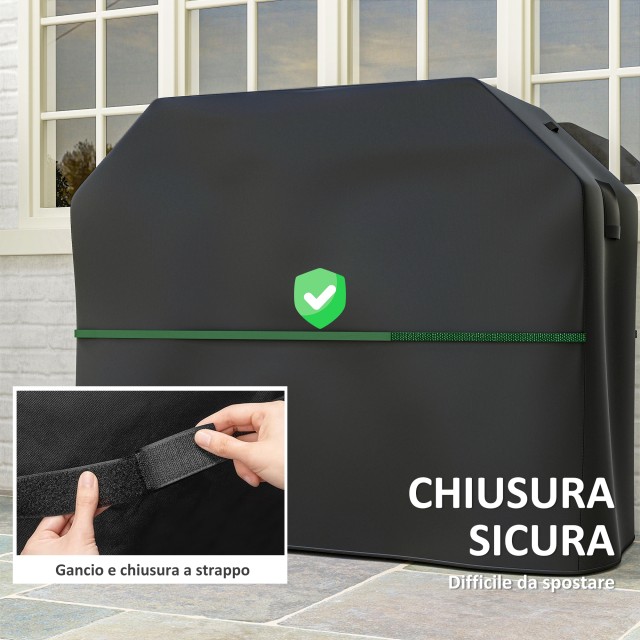 Outsunny Κάλυμμα BBQ Αδιάβροχο 147x61x122 εκ. Μαύρο 84G-845V00BK