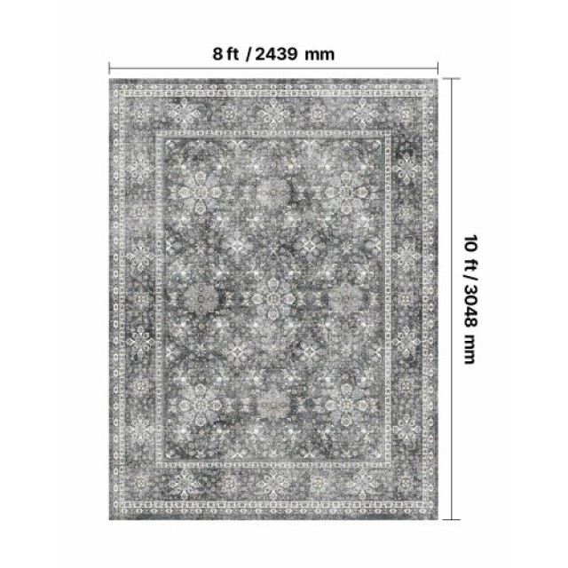 VEVOR Μεγάλο Χαλί 8x10 ft Αντιολισθητικό και Ανθεκτικό στη Φθορά Vi...
