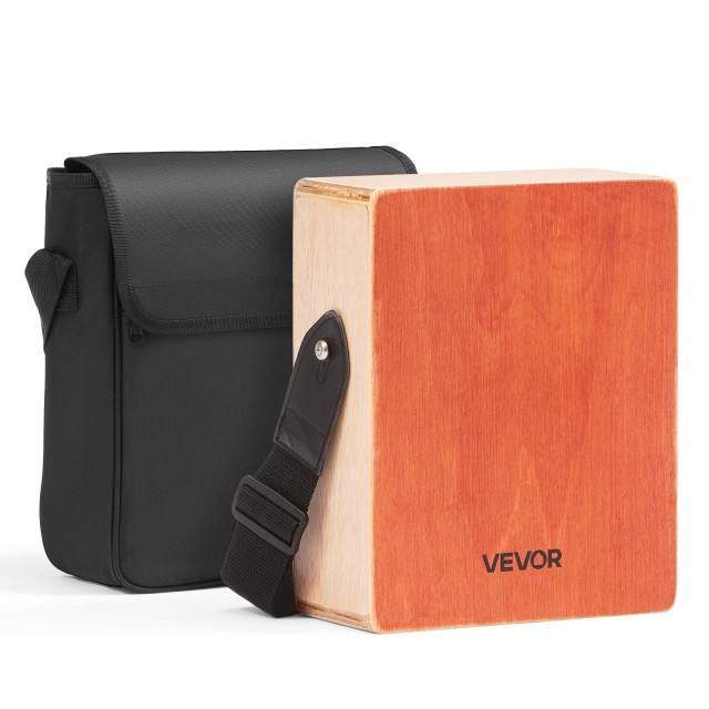 VEVOR Ξύλινο Κρουστό Κιβώτιο Cajon με Χορδές Κιθάρας και Τσάντα Μετ...