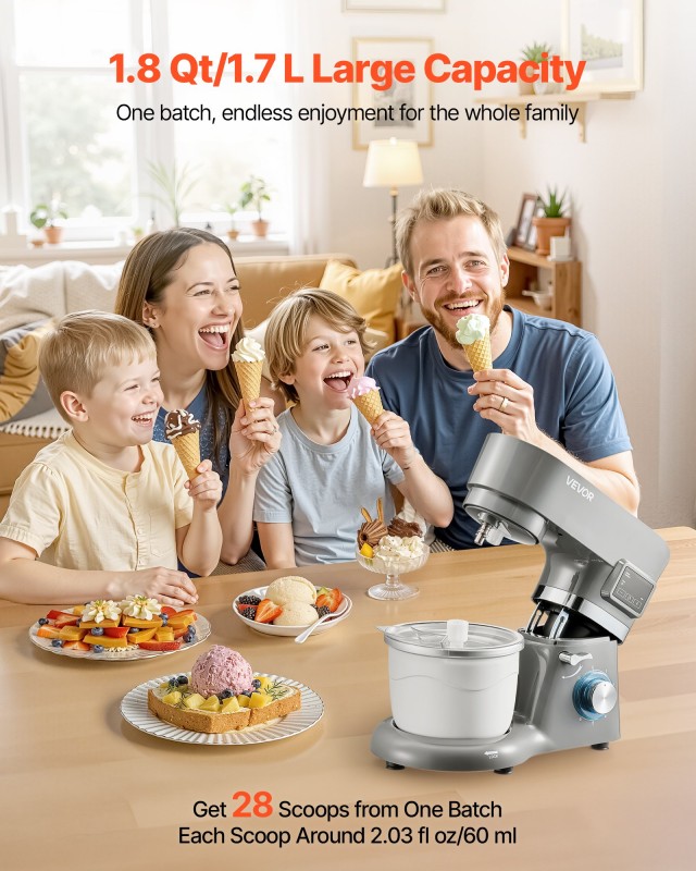 VEVOR Παγωτομηχανή, 1.7 L, 6 Ταχυτήτων, LED Οθόνη, Αναδευτήρας & Γά... VEVOR Παγωτομηχανή, 1.7 L, 6 Ταχυτήτων, LED Οθόνη, Αναδευτήρας & Γά...