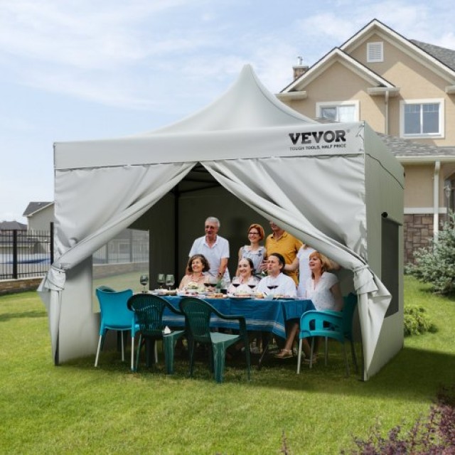 Τέντα VEVOR 10x10FT με Πλευρικά Τοιχώματα & Τσάντα Λευκή  DCSYPBS10...