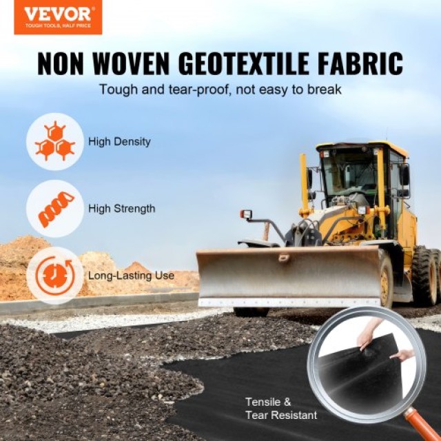 VEVOR Υφασμάτινο Γεωύφασμα 6x100FT 8OZ για Δρόμους και Αποστραγγίσε...
