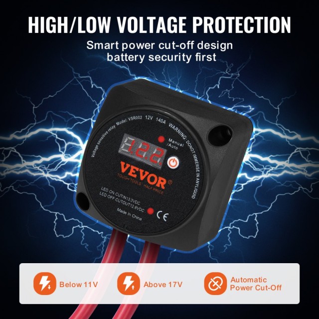 Ρελέ 12V 140A  Διπλής Μπαταρίας Απομόνωσης VEVOR FDCDJDQZJLCDFKCXLV9