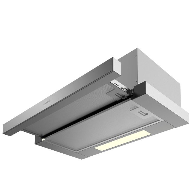 CECOTEC  Τηλεσκοπικός Απορροφητήρας Bolero Flux TLM 606500 Inox, 60cm, 650m3/h, 165W, Κλάση A, 2 Ταχύτητες, Φίλτρο Άνθρακα  CEC-02862