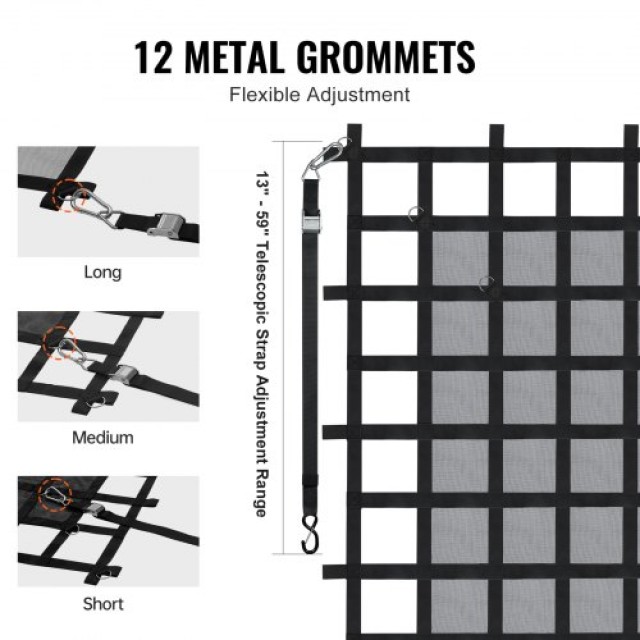 VEVOR  Βαρύ Καθαρό Φορτίο 72 x 57 Ρυθμιζόμενοι Γάντζοι  HWGDWYMESHW...