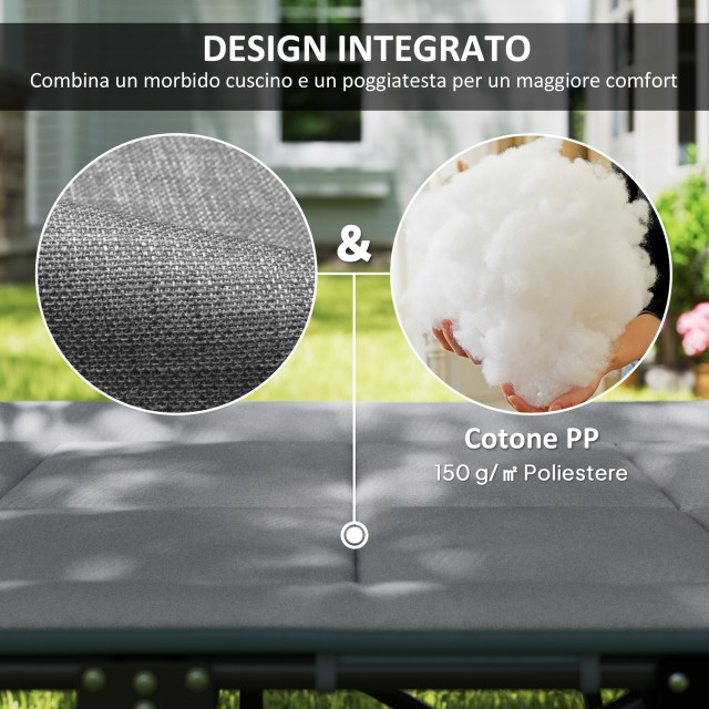 Outsunny Πτυσσόμενο Κρεβάτι Κατασκήνωσης για Ενήλικες με Ενσωματωμέ...