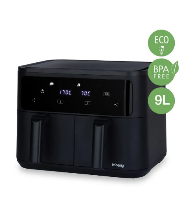 Διπλή Φριτέζα Αέρος Airfryer 9lt 2x4,5lt FRY900 H.Koenig
