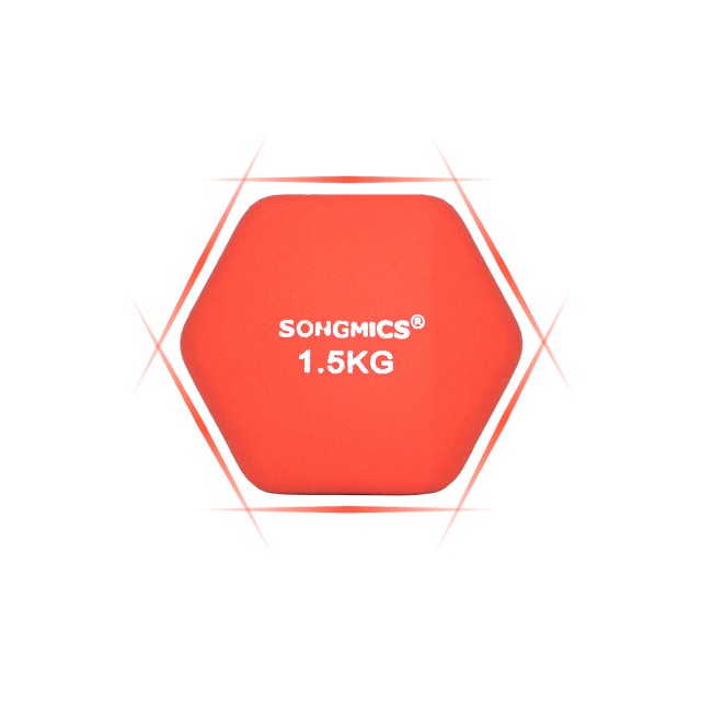 SONGMICS Σετ 2 τμχ Αλτήρες από Νεοπρένιο 2 x 1.5Kg, Πορτοκαλί, SYL63OG 