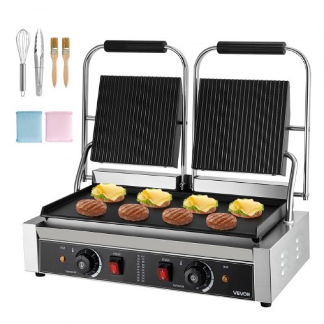 VEVOR Επαγγελματική Τοστιέρα Γκριλ με Πλάκα 48x23cm SYYBDBL3600WZ5A...