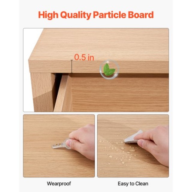 VEVOR Ξύλινη Συρταριέρα με 6 Αυλακωτά Συρτάρια και Σύστημα Ασφαλεία...