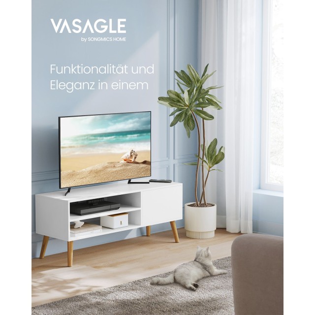 VASAGLE Έπιπλο Τηλεόρασης 120 cm για Τηλεοράσεις έως 55 Βιομηχανικό Σχέδιο Λευκό 