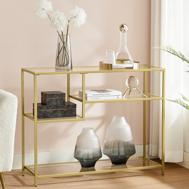 VASAGLE Κομψό Τραπέζι Κονσόλας σε Καφέ - 100x35x80cm,LGT022A61 