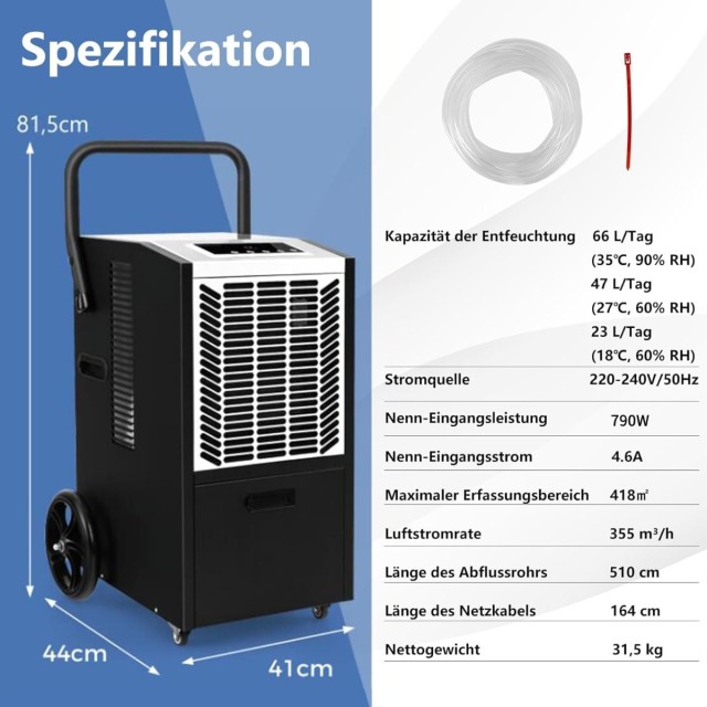 Costway 66L Αφυγραντήρας με Χρονοδιακόπτη 24Ω, Αυτόματη Απόψυξη & Ε... Costway 66L Αφυγραντήρας με Χρονοδιακόπτη 24Ω, Αυτόματη Απόψυξη & Ε...