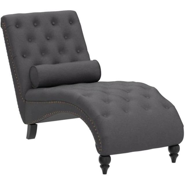 Shally Dogan  Πολυθρόνα Chaise Lounge σε Γκρι Ύφασμα Εργονομική Ξαπλώστρα Χαλάρωσης για το Σαλόνι Σπιτιού 02841574
