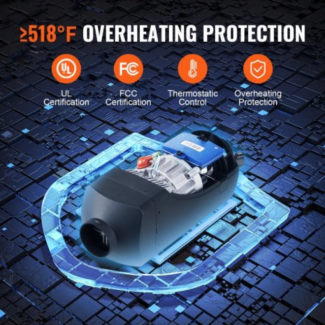 VEVOR Θερμαντήρας Diesel 12V 8KW Bluetooth LCD για Αυτοκίνητο/Λεωφορείο/RV/Εσωτερικούς Χώρους  ZCJRQFT12V8KWKIL7V9