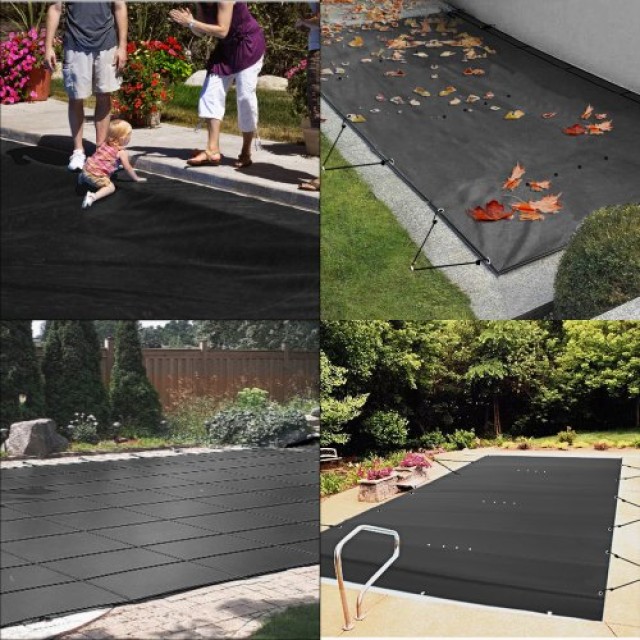 VEVOR Κάλυμμα Ασφαλείας Πισίνας 11.5x16 ft Μαύρο για Χειμερινή Προστασία  YYCM3.5X5MWGBK001V0