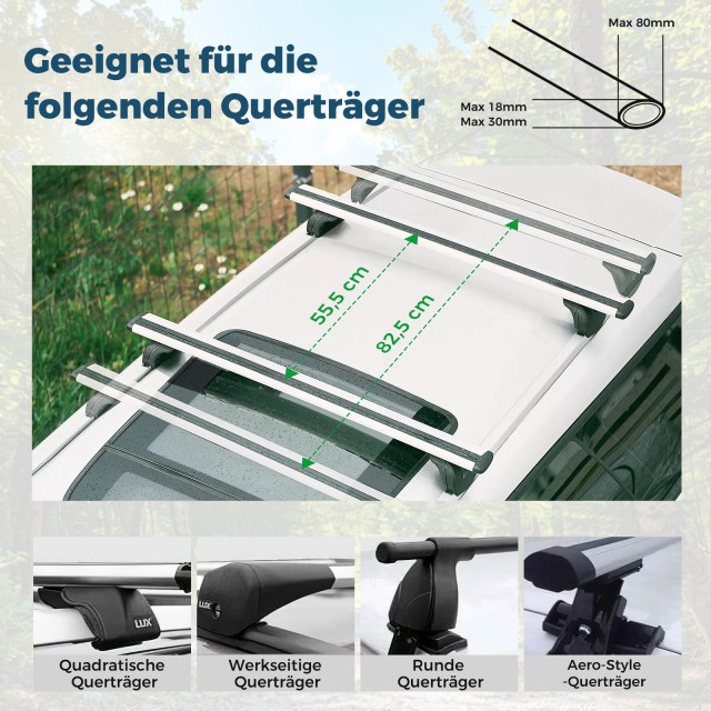 Costway 400L Κλειδωμένη Μπαγκαζιέρα Οροφής με Ζώνες AT6267EU