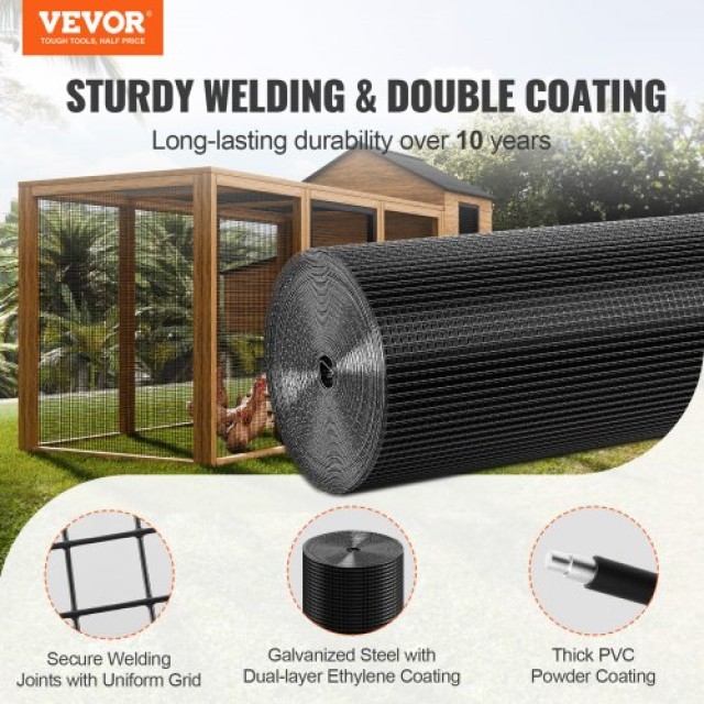 VEVOR Πλέγμα Σύρματος 36 x 50, Γαλβανισμένο & Επικαλυμμένο, 19 Gaug...