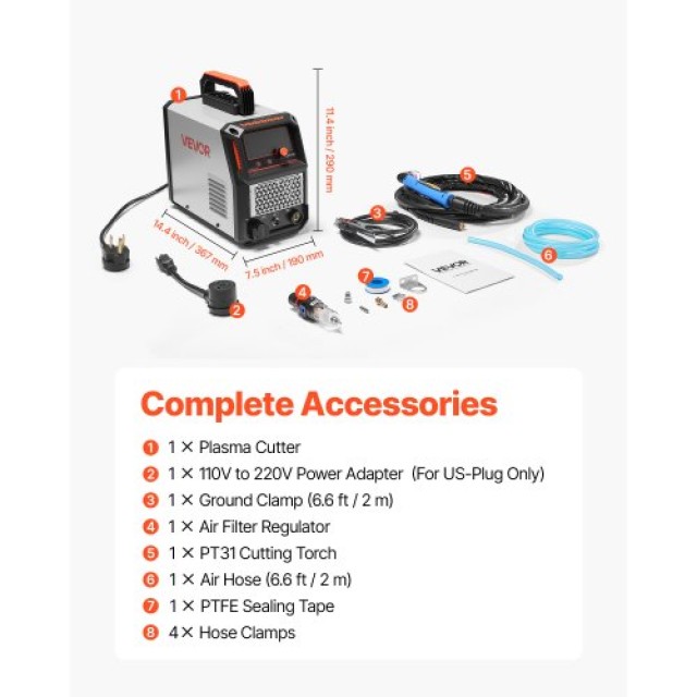 VEVOR Ψηφιακό Κοπτικό Πλάσματος 50A, με IGBT Inverter & Λειτουργία ...