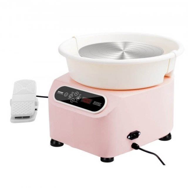 Ροδανί Πηλού VEVOR 11 με Πεντάλ & Οθόνη Αφής 450W Ροζ  ZQLPJXS11YC4ZE2EMV2